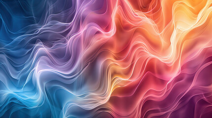 Obraz premium Abstract art background with dreamy gradient colors，geometric wave abstract design concept