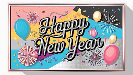 Happy New Year 2025 with elegant typography. Generative AI 