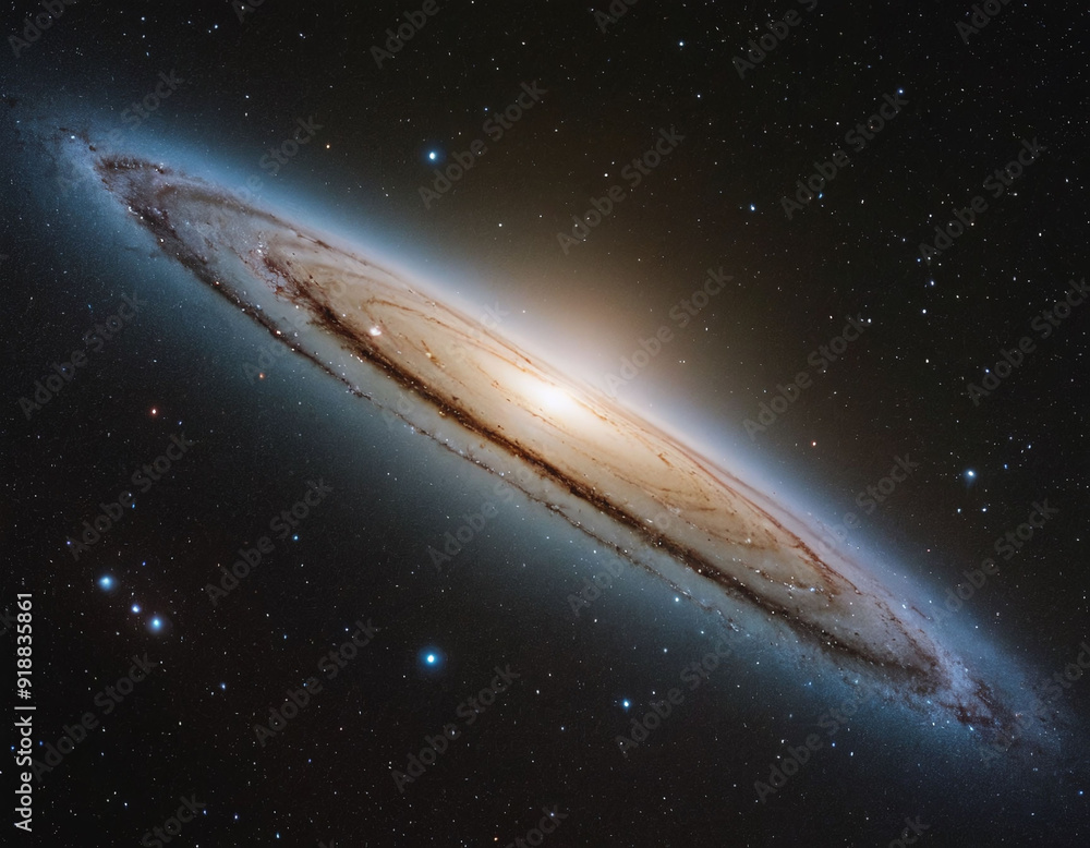 Wall mural bright spiral galaxy with stars in space. galaxy andromeda sci-fi high quality space images.