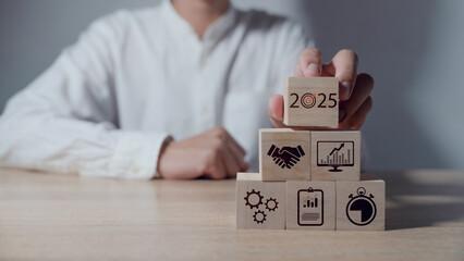 business strategy and future sustainable action plan Goal and target profit income, digital marketing. planning growth New year 2025