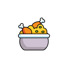 Biryani icon design with white background stock illustration