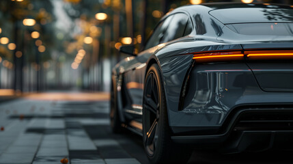 Fototapeta premium modern grey car on road 