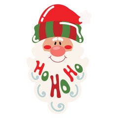 Cute Santa Claus face vector cartoon illustration