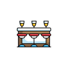 Bar icon design with white background stock illustration