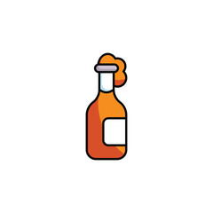 Beer Bottle icon design with white background stock illustration