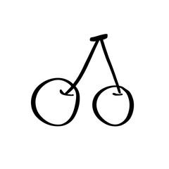 sketch of cherry berries with leaves