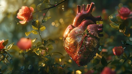 Innovative medical visualization of a beating heart in 3D, designed to enhance learning in medical and health-related fields.