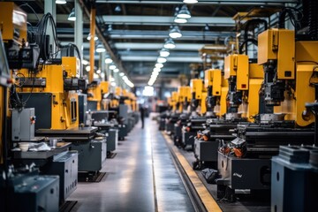 Fototapeta premium A large industrial facility with a multitude of working machines and equipment