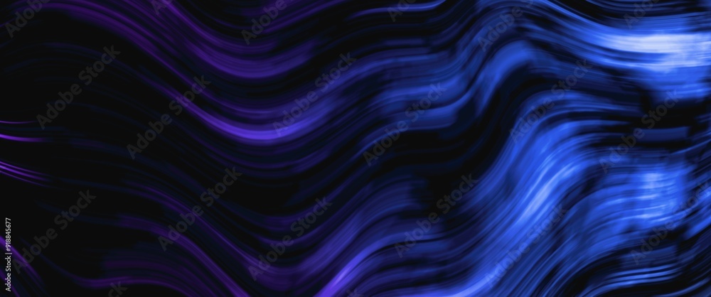 Wall mural abstract blue and purple wavy background