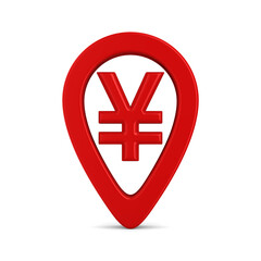 Obraz premium Red pointer marker on white background. Isolated 3D illustration