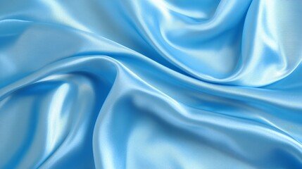 Obraz premium A texture of solid light blue silk satin fabric, showcasing a duchess satin with a luxurious sheen. 
