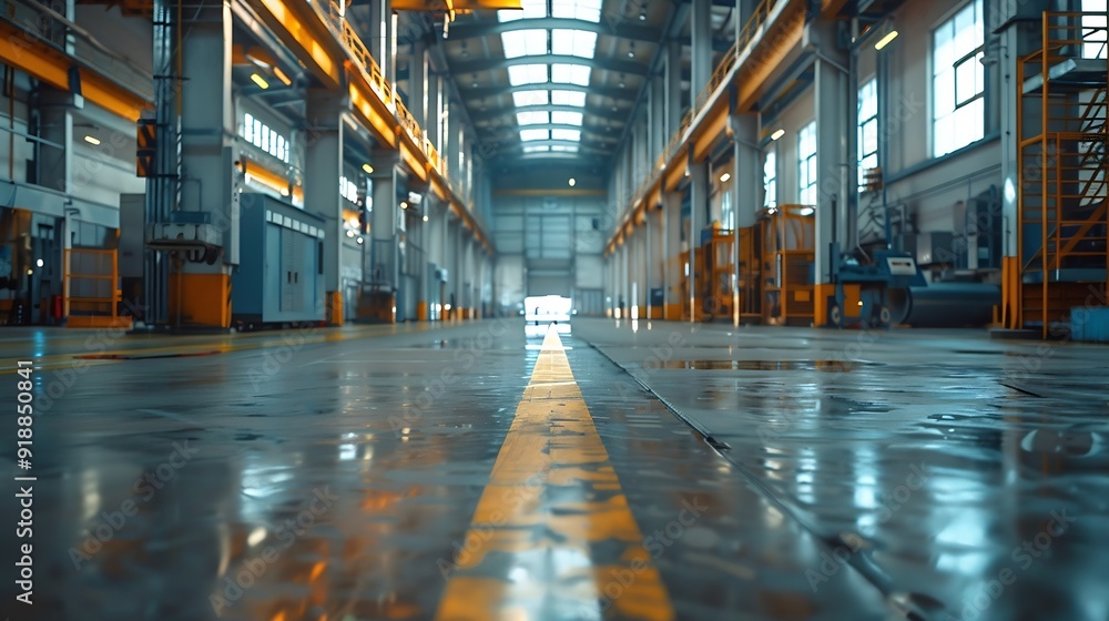 Poster Large factory workshop space building : Generative AI