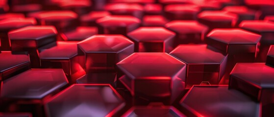 Fototapeta premium A close up of a red hexagon with a black border