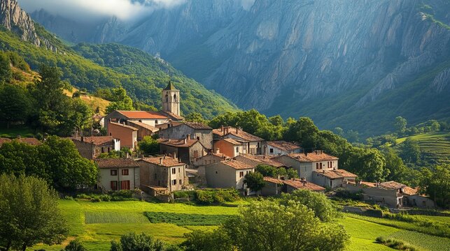 The village of Bulnes in Spain is a picturesque and remote mountain hamlet nestled in the heart of the Picos de Europa National Park. 