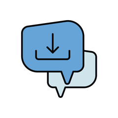 downloading color line icon with white background vector stock illustration
