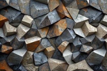 Abstract Geometric Stone Wall