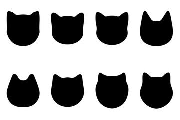 Simple cat head illustration set design