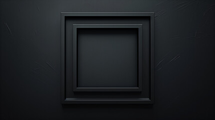 Black frames of different sizes are layered on a dark background, creating an abstract and minimalistic design