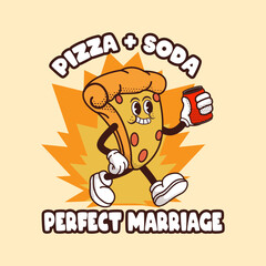 Fototapeta premium PIZZA RETRO SODA
