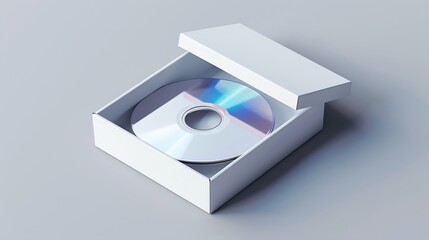 super jewel case with cd inside cd box mockup template isolated : Generative AI
