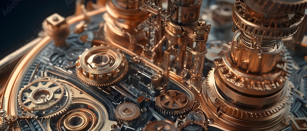 Poster detailed and intricate steampunk inspired victorian mechanical automaton featuring a complex array o