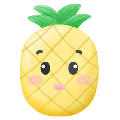 Cute pineapple with a smiling face