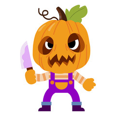 Halloween monster pumpkins, Funny pumpkin. Jack-o-lantern Holidays cartoon