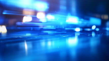 Abstract Blue Light Streaks and Motion Background
