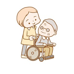 高齢者を介護する介護士