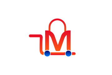 M shopping cart logo