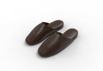 leather sandal top view with shadow 3d render
