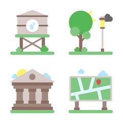 Obraz premium City and Building Element Icon and Graphic Resource