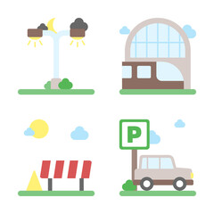 City and Building Element Icon and Graphic Resource