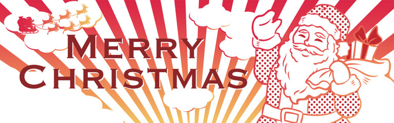 クリスマス　バナー　広告　サンタクロース　イラスト素材