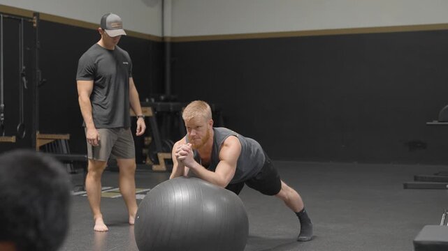 Man Exercising in Gym