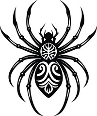 spider silhouette illustration black and white