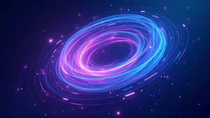 Mesmerizing Cosmic Vortex in Deep Space with Vibrant Blue and Purple Hues