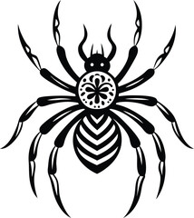 spider silhouette illustration black and white