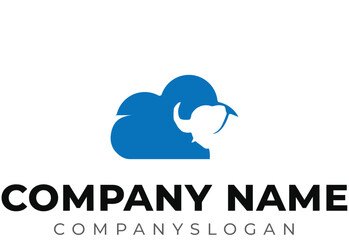 Elephant Negative space logo,cloud logo