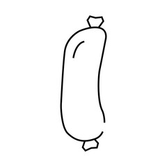 raw sausage meat line icon vector. raw sausage meat sign. isolated contour symbol black illustration