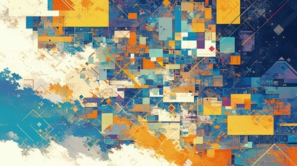 Abstract Geometric Digital Artwork