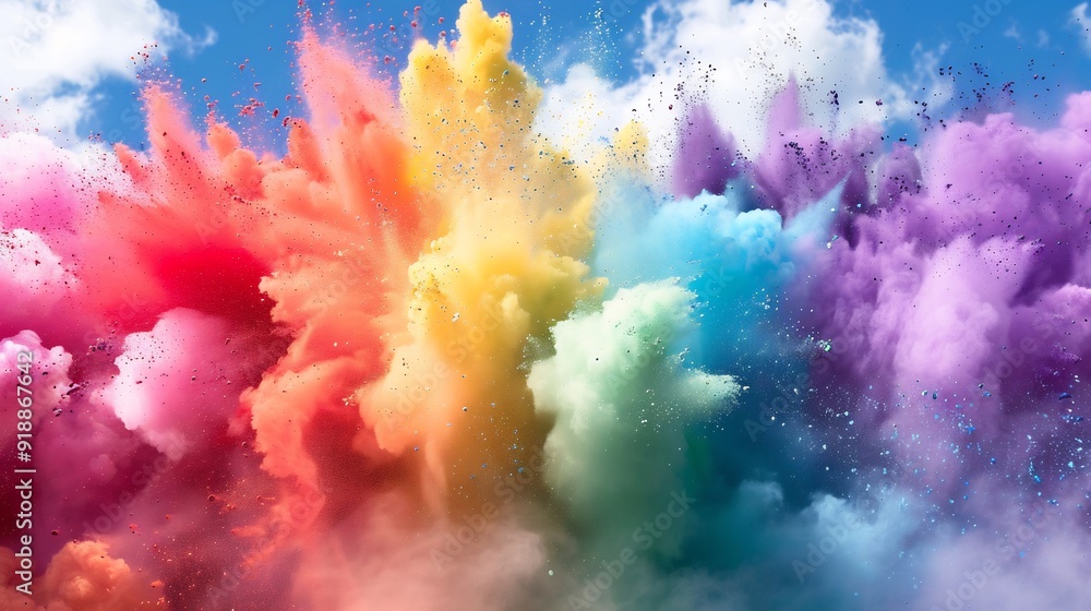 Wall mural abstract rainbow explosion