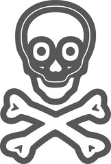 Danger skull. Death skull, Warning Icon sing vector