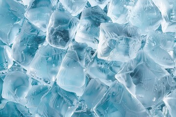 Obraz premium Textured ice background Frosty surface of ice blocks