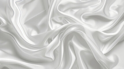 Obraz premium Abstract white silk fabric texture background. Creases of satin 