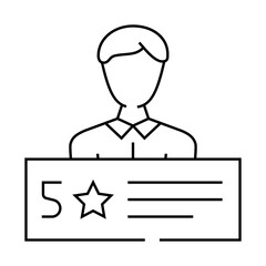 rating customer testimonial line icon vector. rating customer testimonial sign. isolated contour symbol black illustration