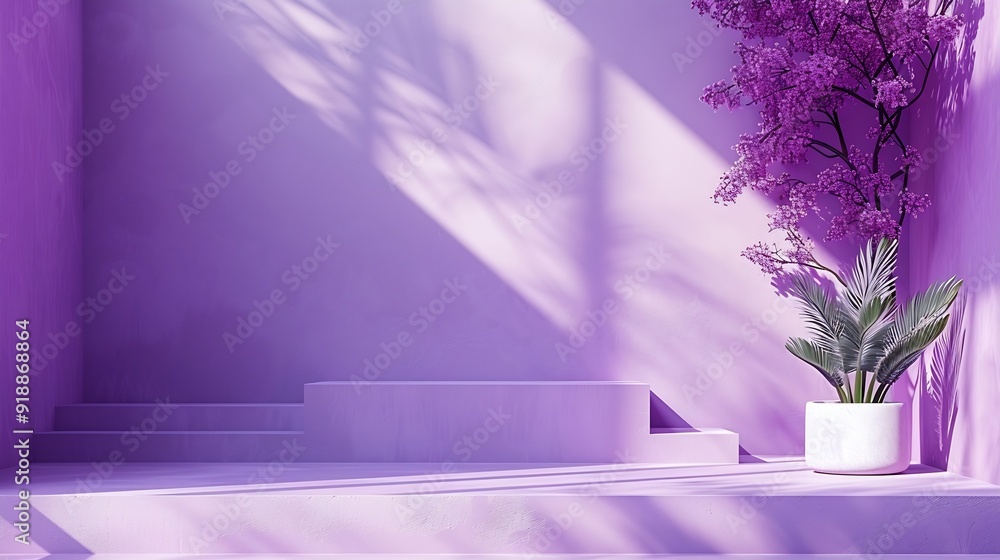 Poster purple background abstract backdrop gradient blur texture floor wall pastel shadow scene mockup 3d p