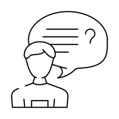 convversation customer testimonial line icon vector. convversation customer testimonial sign. isolated contour symbol black illustration