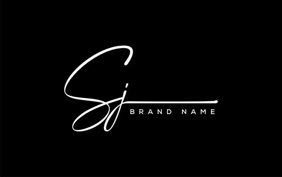 SJ letter beauty handwriting vector logo.