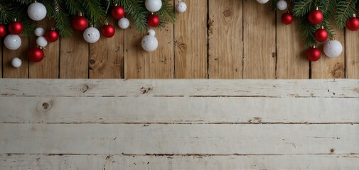 Christmas white wood background with christmas decoration
